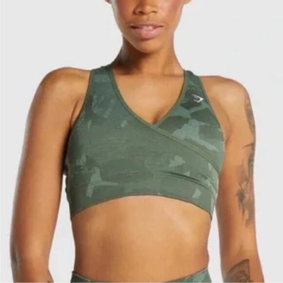 Gymshark Other - Gymshark Adapt Camo Seamless Sports Bra Green Size Small